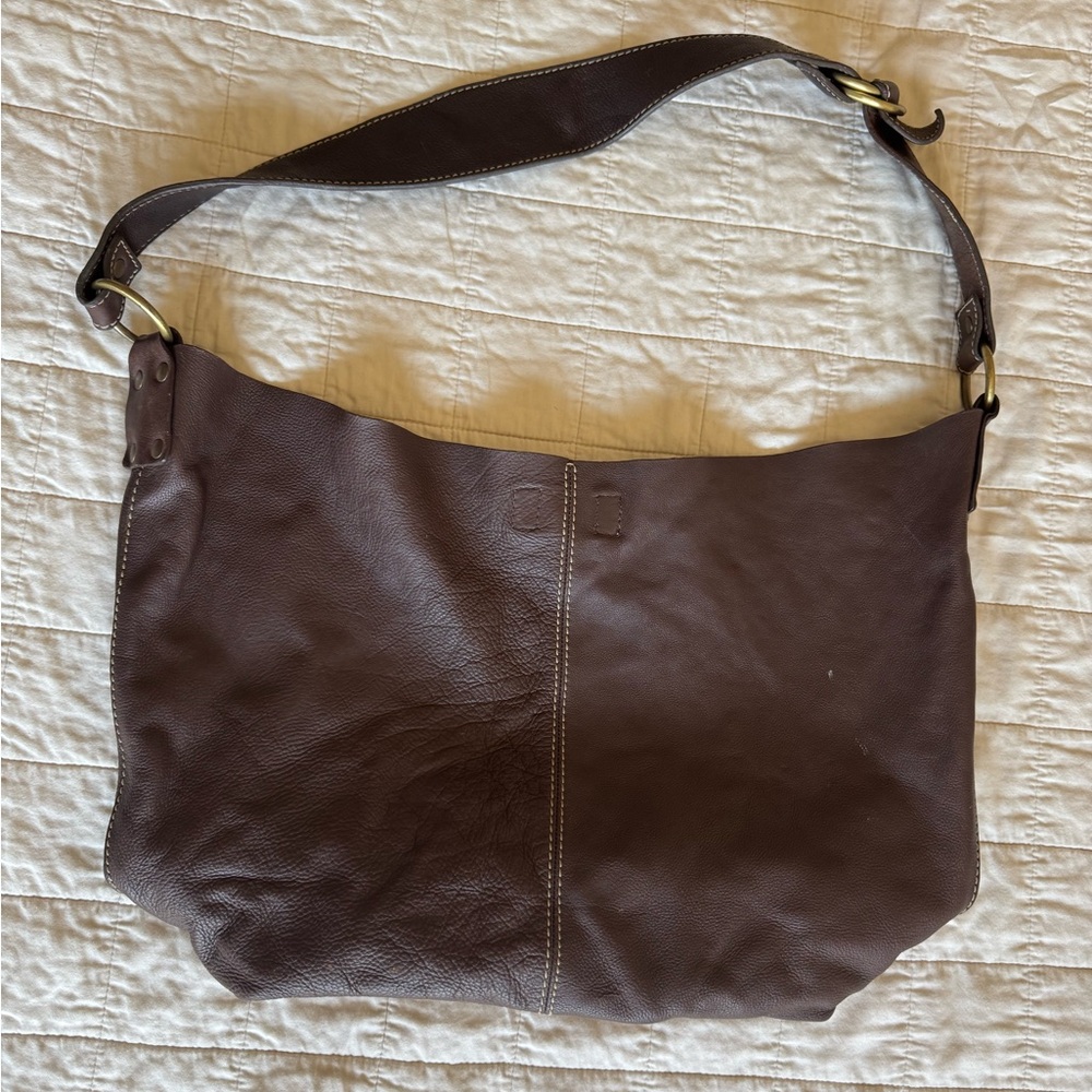 Pritzi Dark Brown Leather Shoulder Bag
